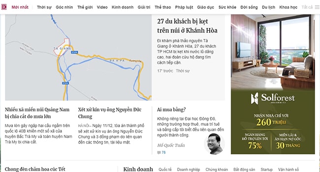 Trang web tin tức VNExpress